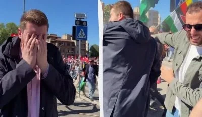 В Італії напали на активістів з українськими прапорами